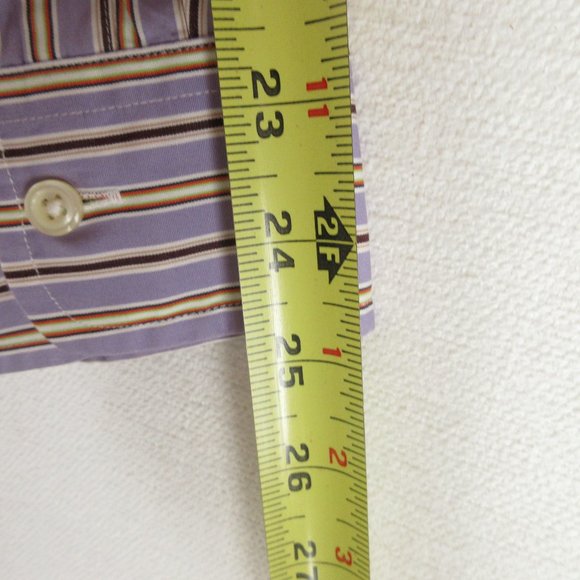 Ralph Lauren Classic Striped Casual Button Down Shirt Size 17 Long Sleeve - Picture 11 of 12